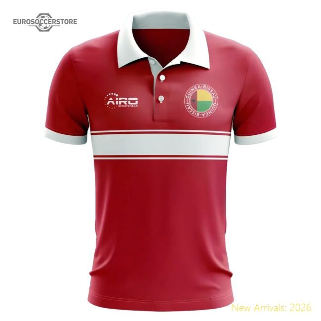 Premium Guinea Bissau Concept Stripe Polo Shirt (red) - World Cup Edition