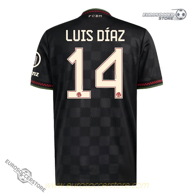 Luis Díaz's 14th Jersey for Bayern Munich in the Champions League 25-26 Season