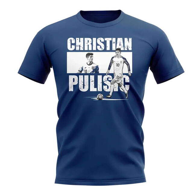 Top-Tier Christian Pulisic Player Collage T-Shirt (Blue)
