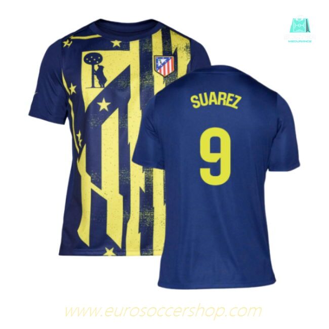 2025-2026 Atletico Madrid Pre-Match Shirt (Blue-Yellow) (Suarez 9)