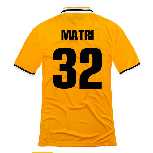 13-14 Juventus 32 Matri Away Yellow Jersey Shirt - Official Replica