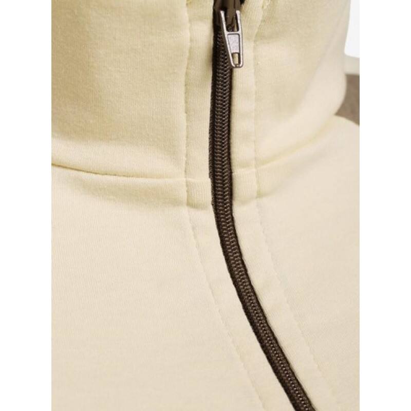 Full Zip Collared Colorblock Cropped Tee VS0995