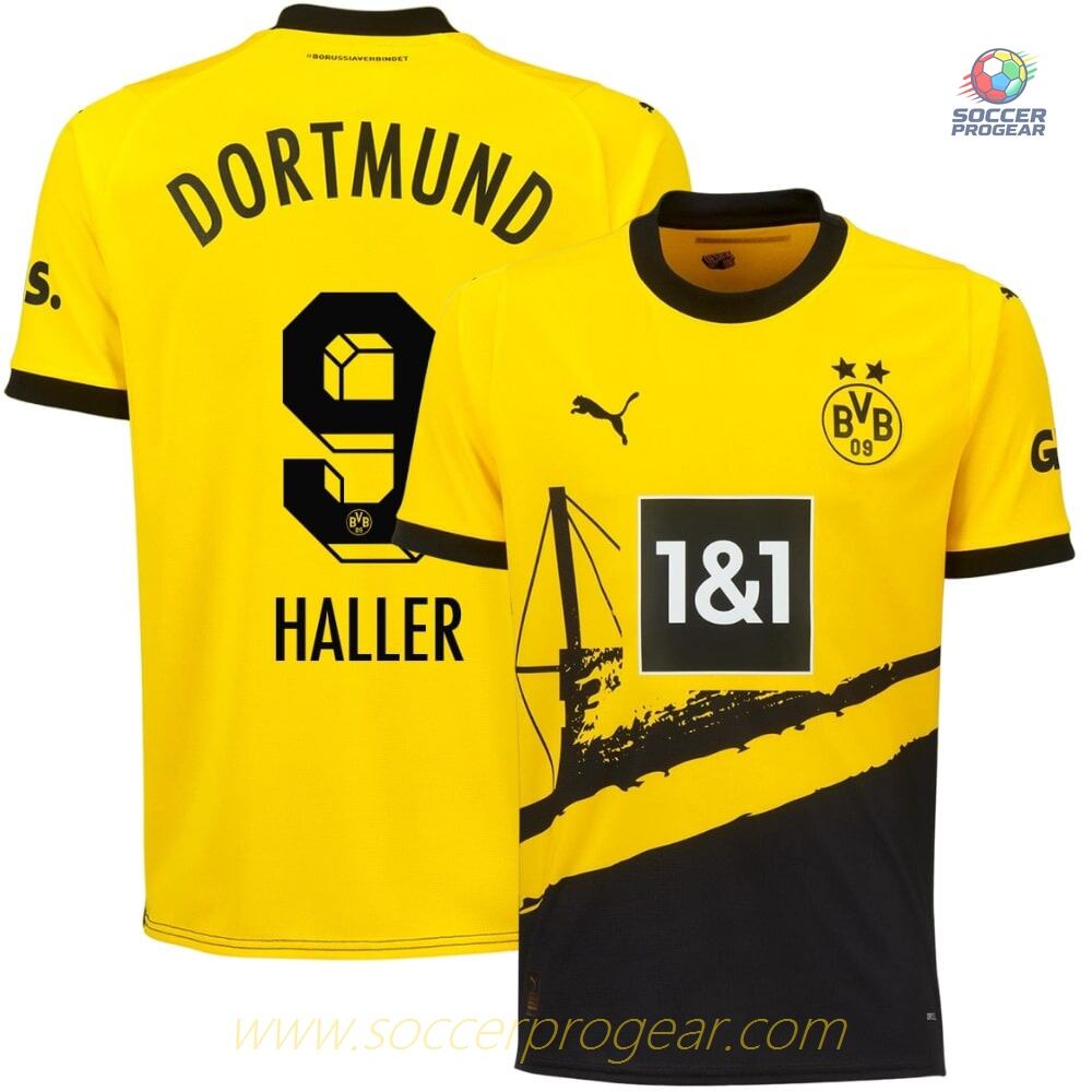 BVB Dortmund Soccer Team Shirt 2023 2024 Home Haller