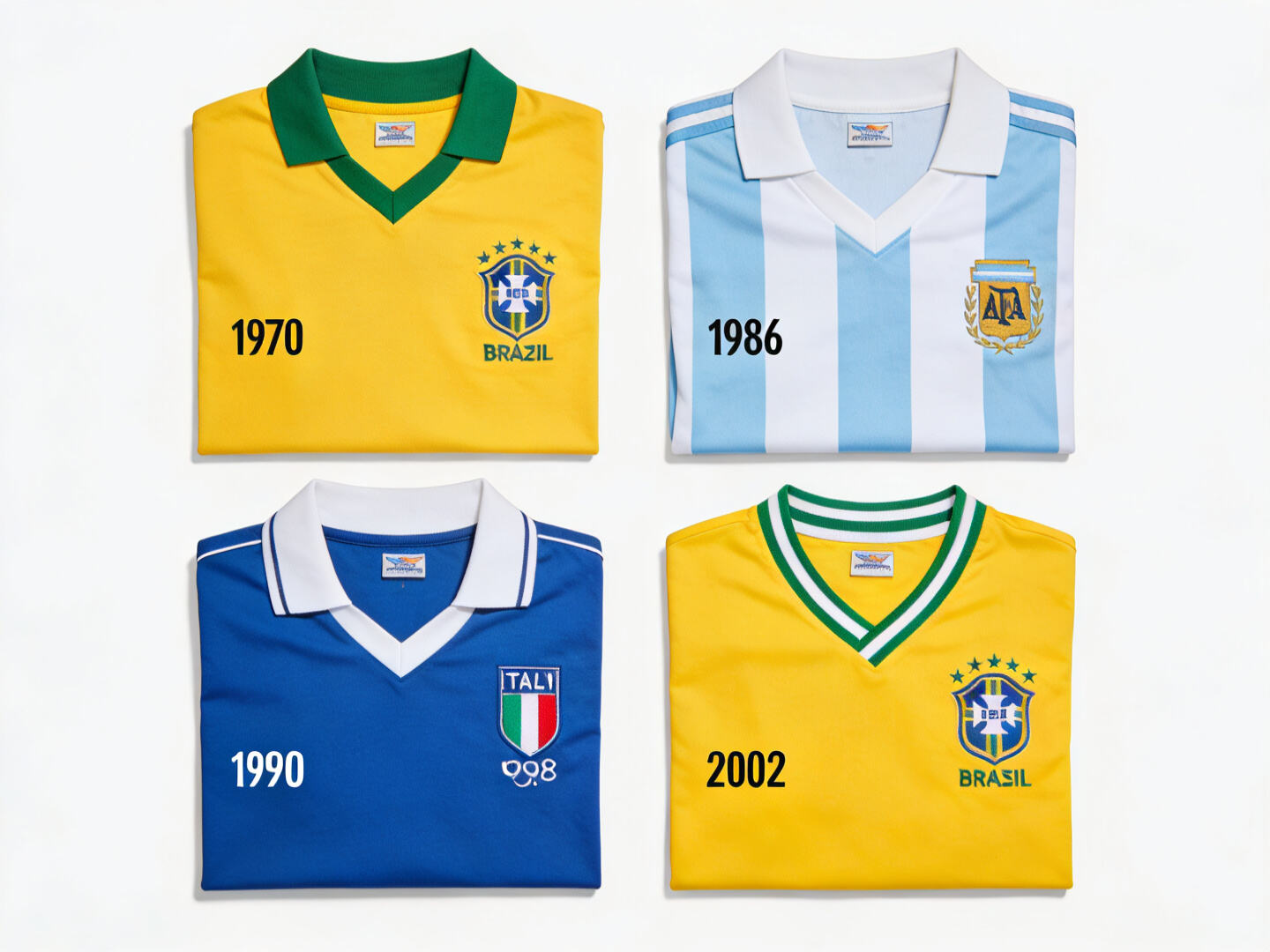 A curated collage of all the mentioned classic jerseys presented in a modern, clean layout.