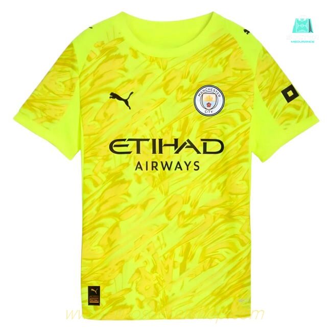 2025-2026 Man City Goalkeeper Third Shirt (Yellow) - Kids