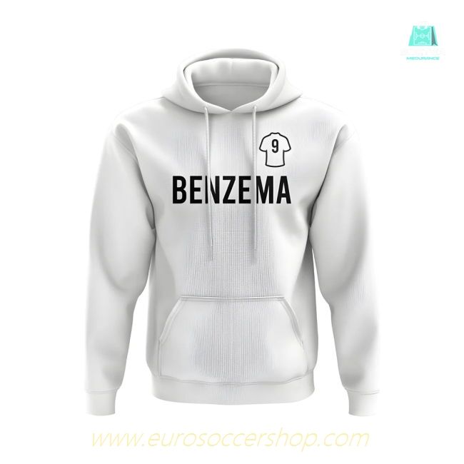 Karim Benzema Real Madrid Number Hoody (White)