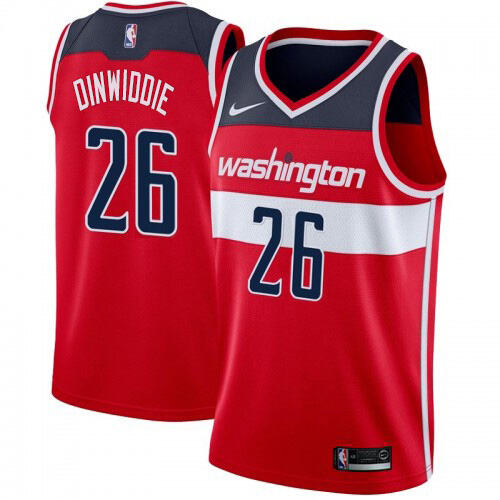 Wizards #26 Spencer Dinwiddie Performance 2024 Icon NBA Jersey - Red
