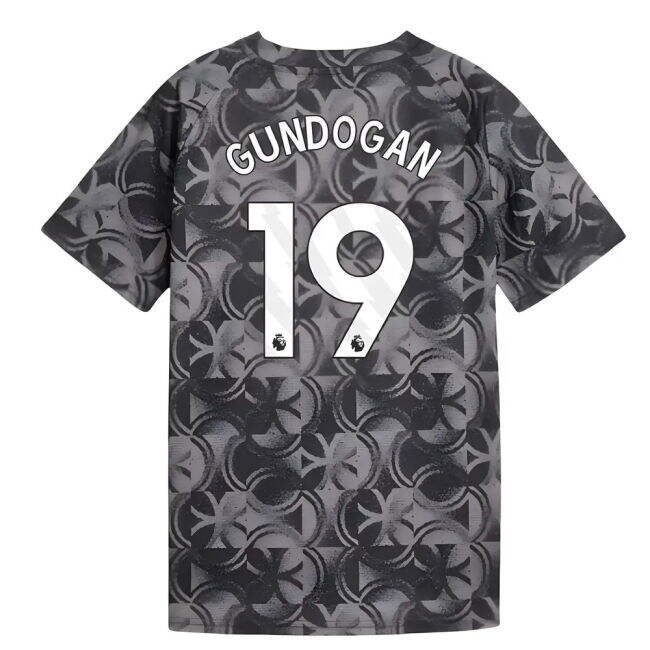 2025-2026 Man City Warm Up Jersey (Black) - Kids (Gundogan 19)