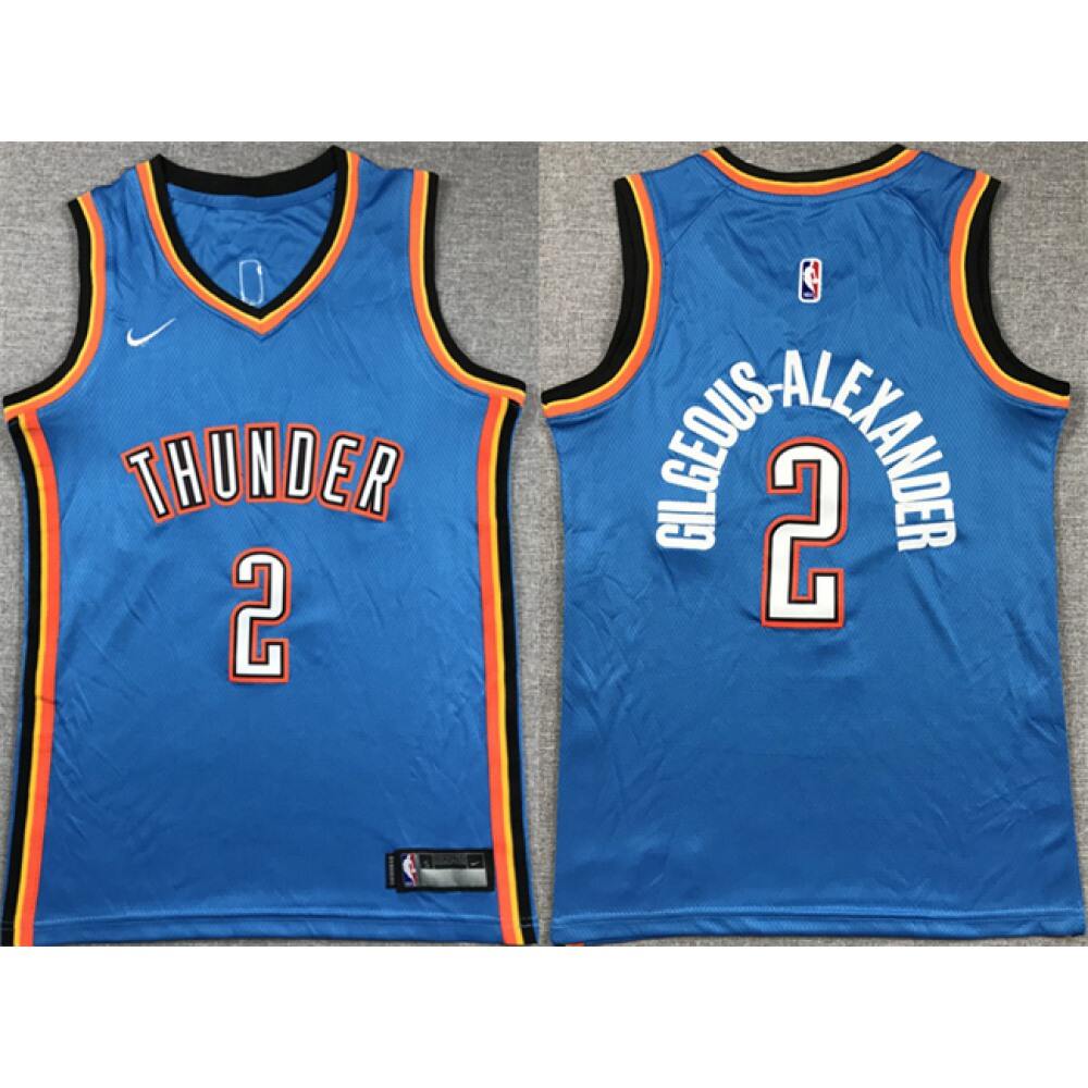 Fan Favorite Premium Men's Thunder #2 Shai Blue Basketball Jersey