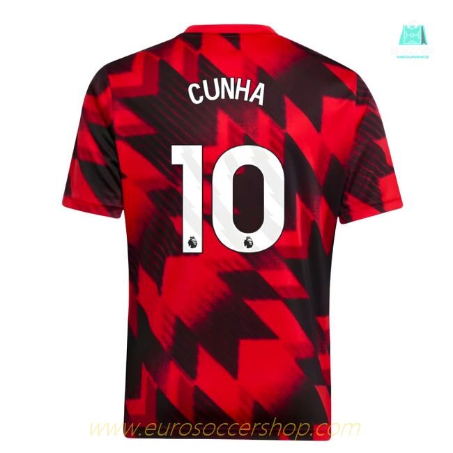 2025-2026 Man Utd Pre-Match Shirt (Red) - Kids (Cunha 10)
