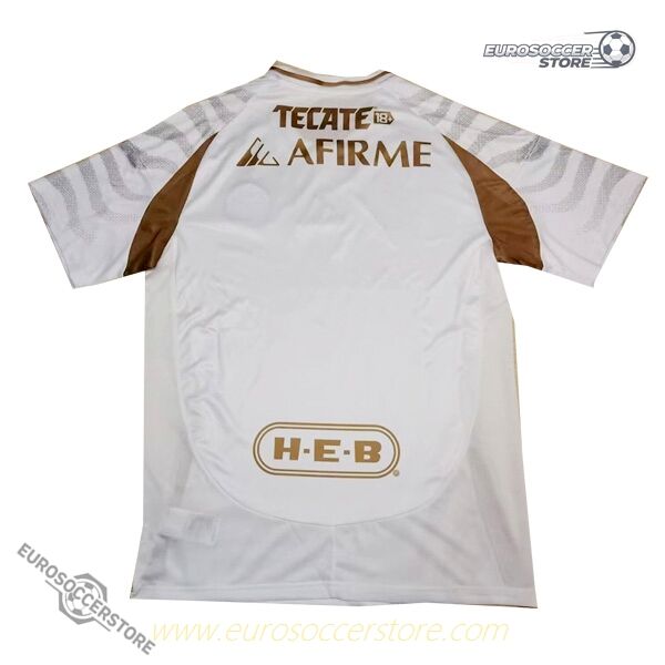 Tigres UANL 24-25 Season Third Football Jersey in White and Gold Colors