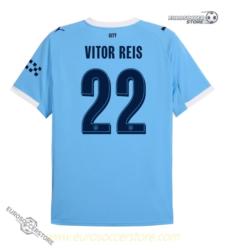 Vitor Reis' 2022 UCL Home Jersey for Manchester City (25-26 Season)