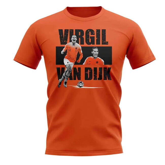 Virgil van Dijk Player Collage T-Shirt (Orange)