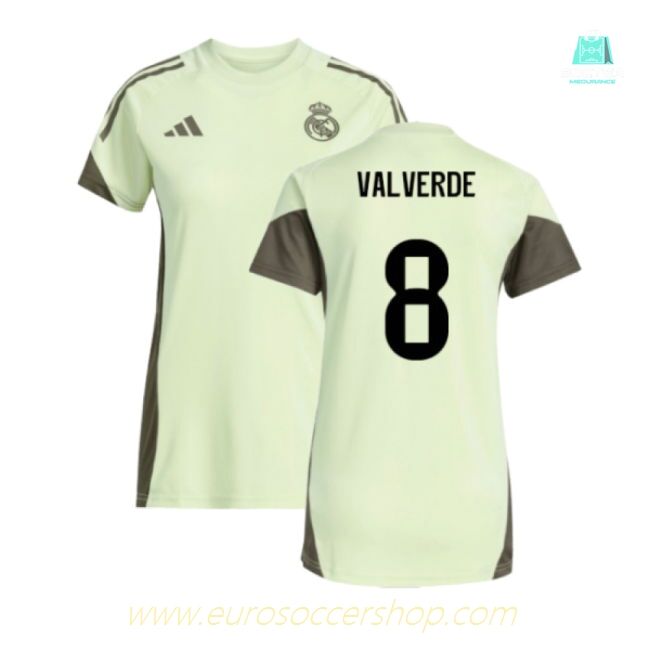2025-2026 Real Madrid Training Jersey (Almost Lime) - Womens (Valverde 8)