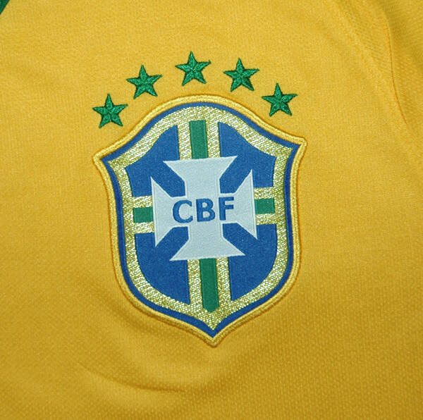 Professional Durable 2014 Brazil Home LS Yellow Jersey Shirt