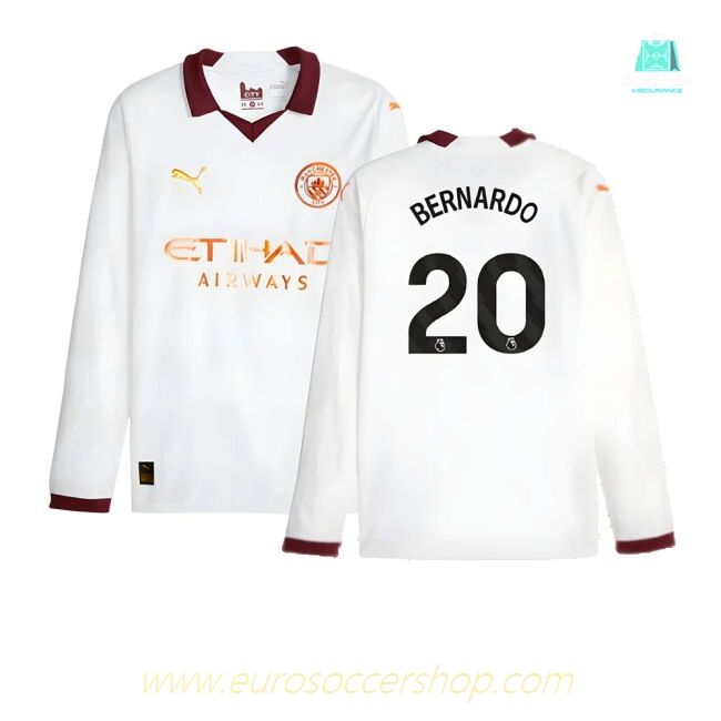 2023-2024 Man City Long Sleeve Away Shirt (BERNARDO 20)