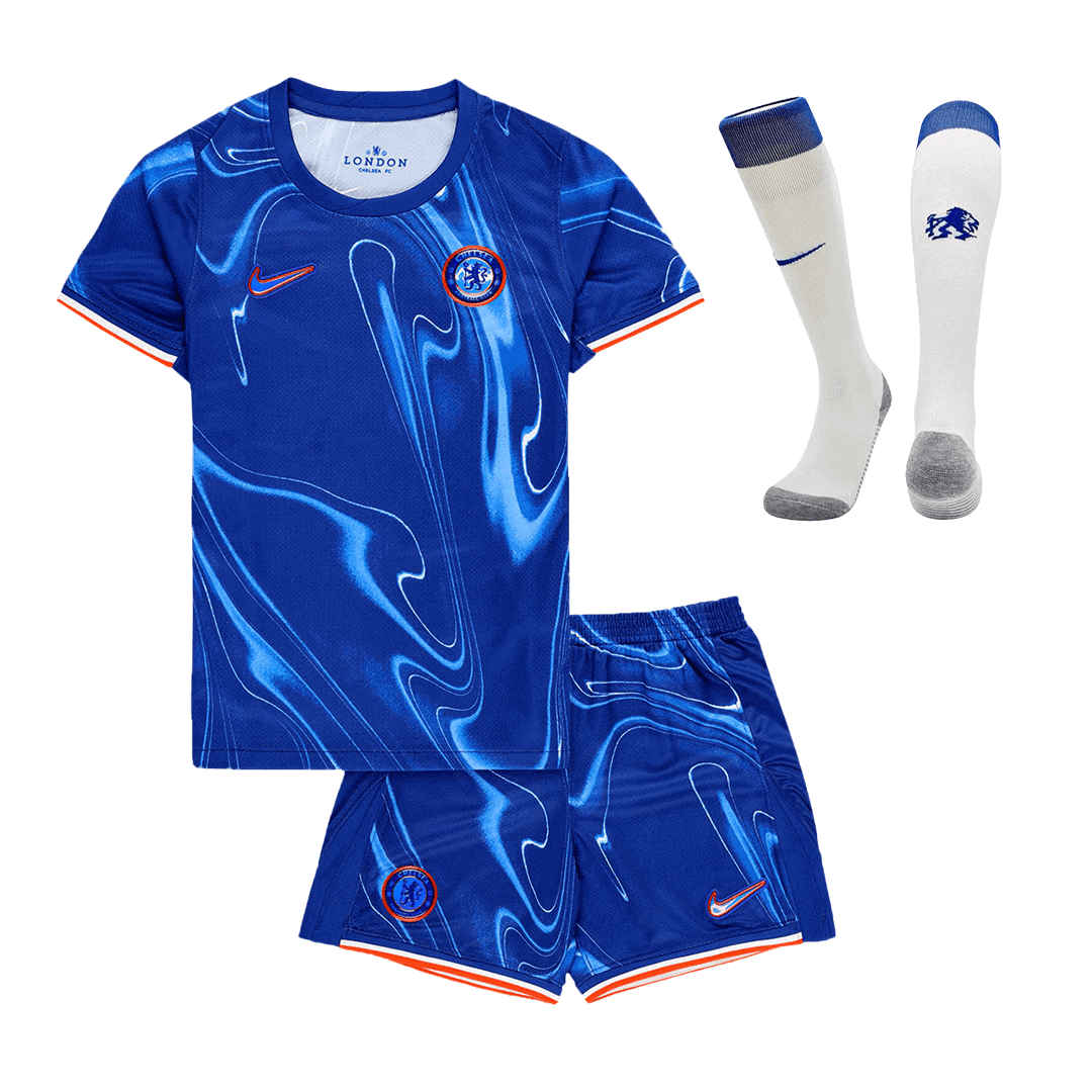 Kid's Chelsea Home Soccer Jersey Kit(Jersey+Shorts+Socks) 2024/25Authe