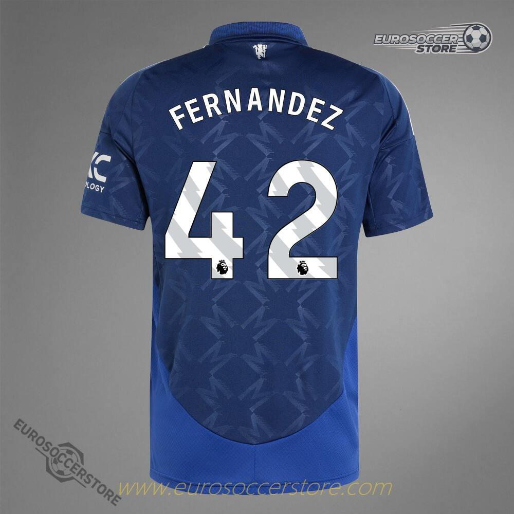 Away Jersey of Manchester United Featuring FERNANDEZ 42 for the 24-25 Season