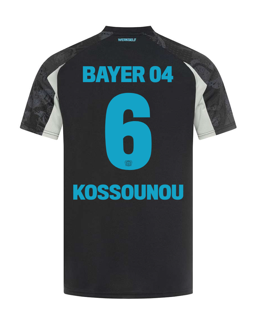 Bayer 04 Leverkusen KOSSOUNOU 6 Third Football Jersey for the 24-25 Season