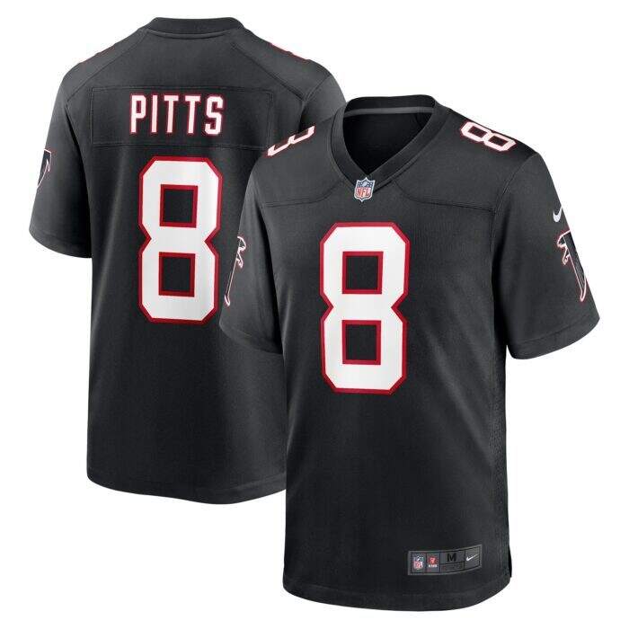 Men's Atlanta Falcons Kyle Pitts Nike Black Player Game Je...