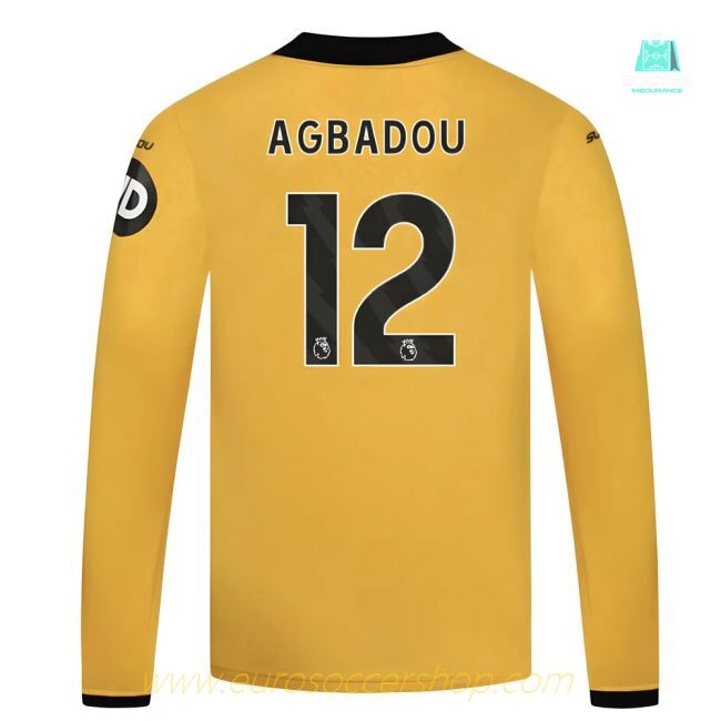 2025-2026 Wolves Long Sleeve Home Shirt - Kids (Agbadou 12)