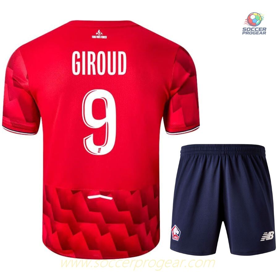 LOSC Home Football Team Shirt Youth Football Jersey 2025-2026 Season Olivier Giroud
