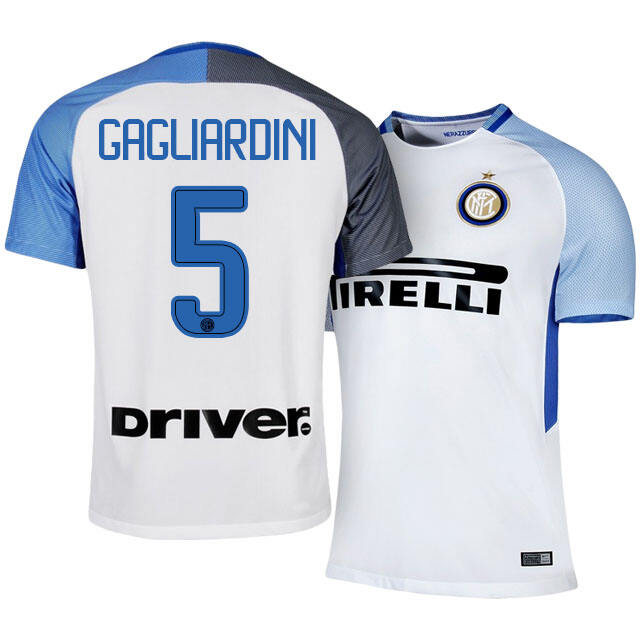 Inter Milan Away 201718 5 Roberto Gagliardini Soccer Jersey Shirt -