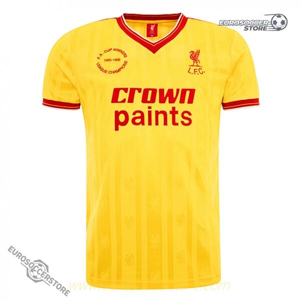 Retro Away Yellow Jersey of Liverpool from the 1985-1986 Season
