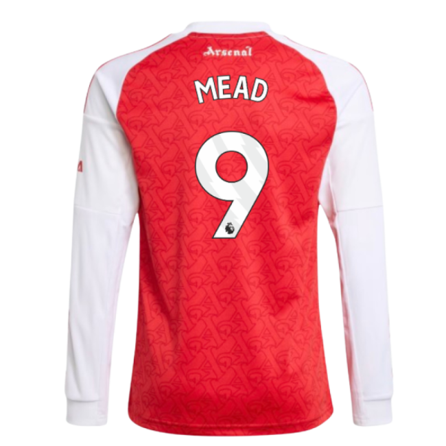 2025-2026 Arsenal Long Sleeve Home Shirt (Kids) (Mead 9) - fan gear