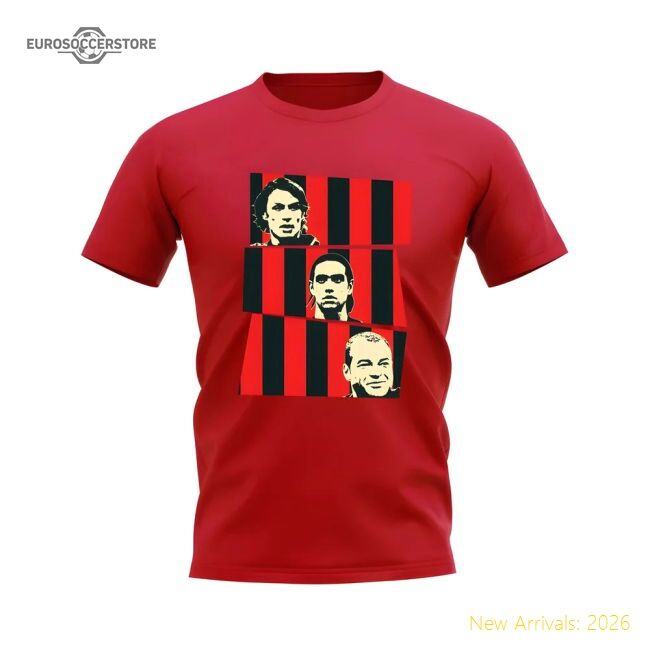 First-class Nesta Maldini Cafu Ac Milan Casual Tee (red)