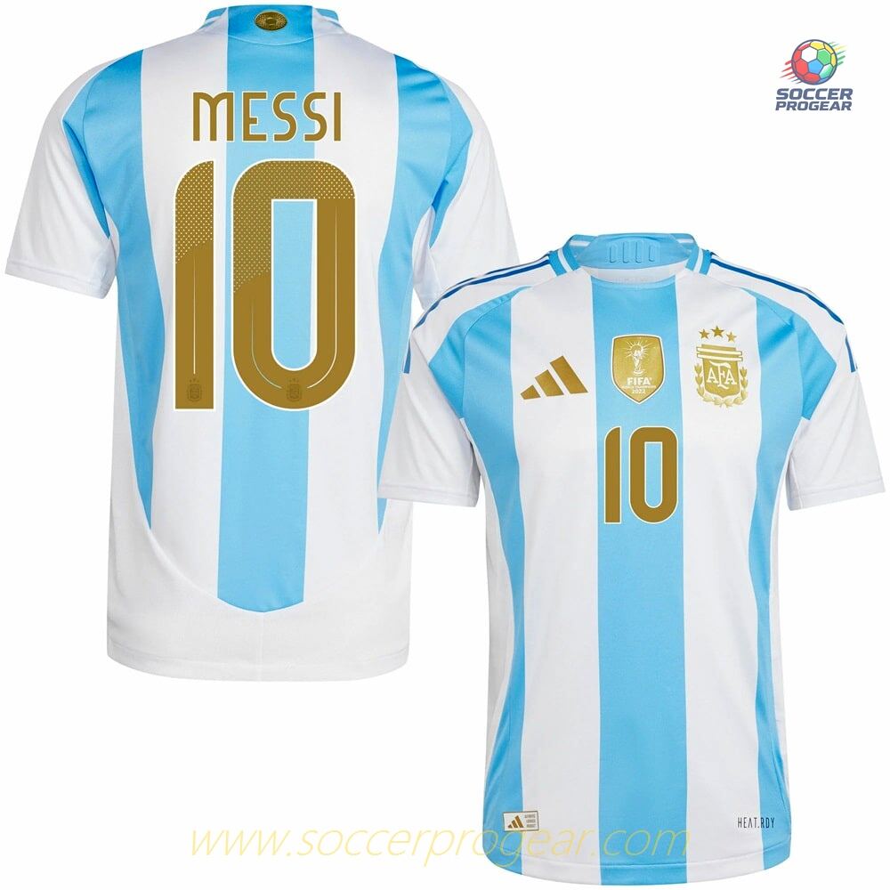 Argentina Home Soccer Shirt 2024-2025 Edition Season Messi Gold