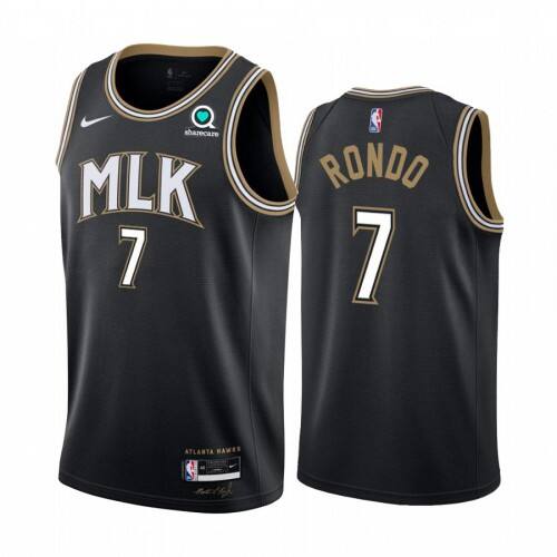 Official Hawks #7 Rajon Rondo 2020 City NBA Swingman Jersey Black -