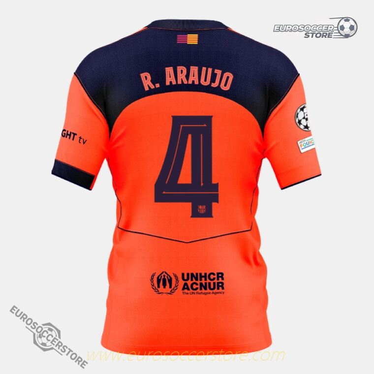 Barcelona 25-26 Third Player Version Jersey, featuring R. ARAUJO with the number 4