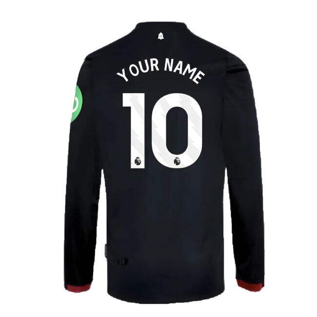 2024-2025 West Ham Long Sleeve Away Shirt (Kids) (Your Name)
