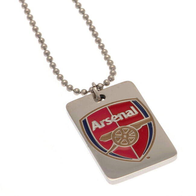 Arsenal FC Enamel Crest Dog Tag & Chain (Collector's Item)