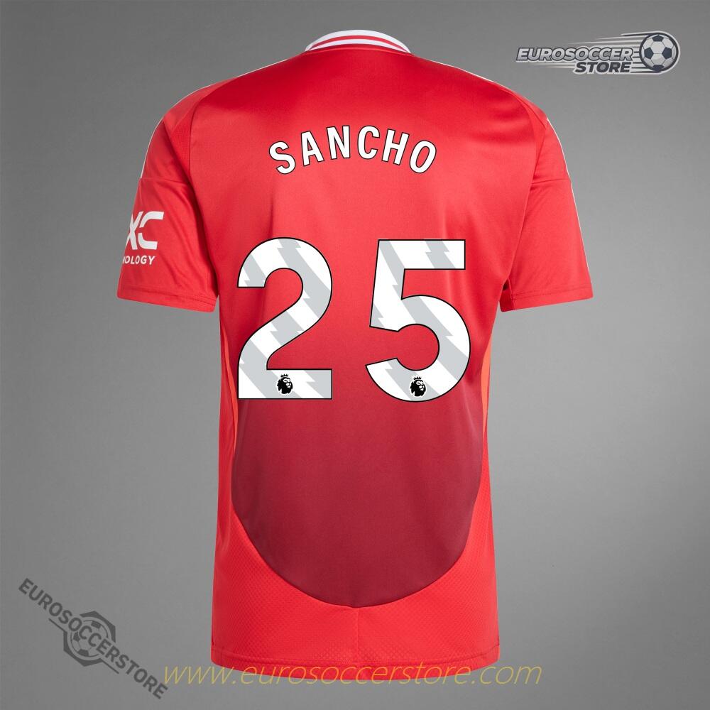 Manchester United's SANCHO 25 Home Jersey for the 24-25 season.