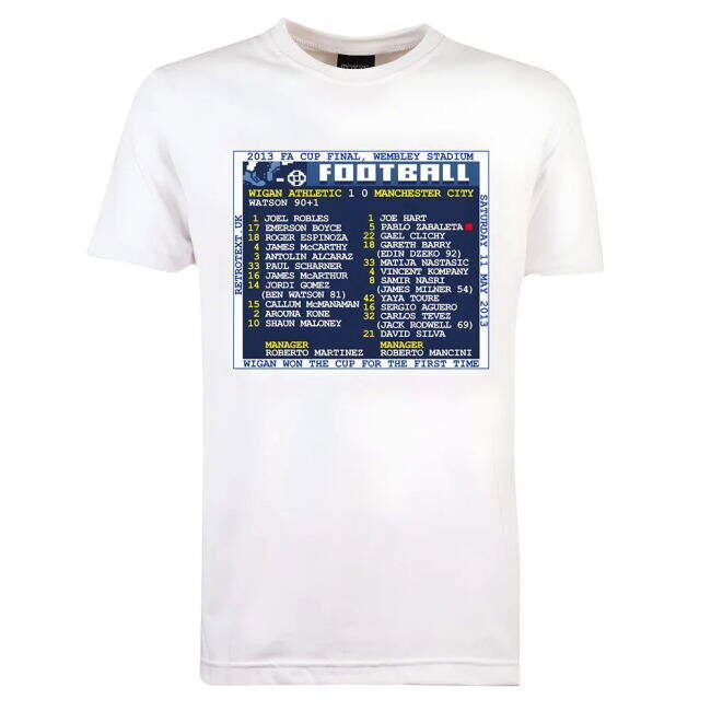 2013 FA Cup Final (Wigan Athletic) Retrotext T-shirt - White