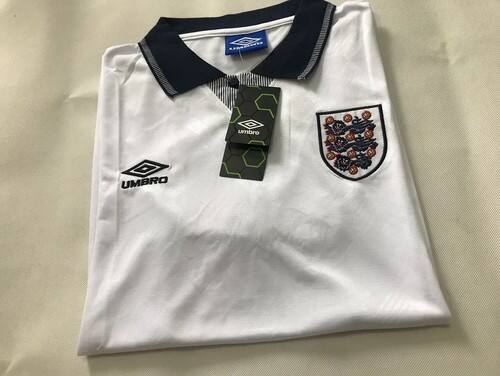1990 England Premium Jersey Retro - Retro Comfort Fit - Home Of