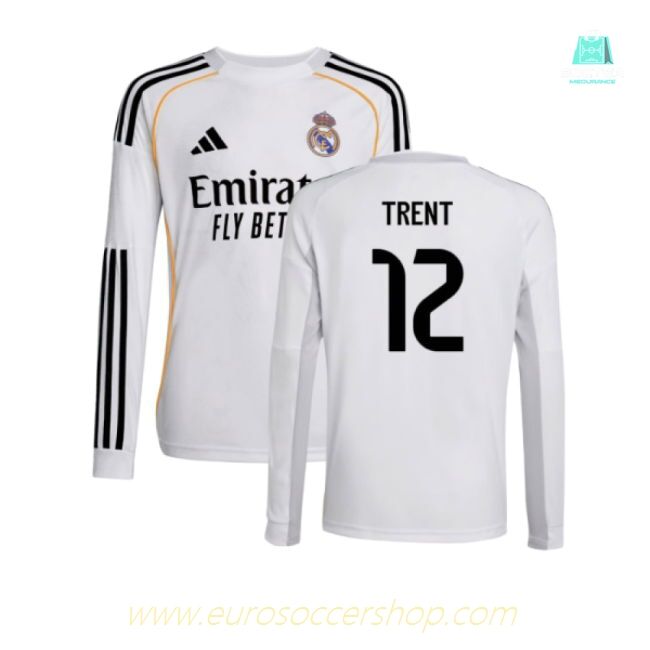 2025-2026 Real Madrid Long Sleeve Home Shirt (Kids) (Trent 12)