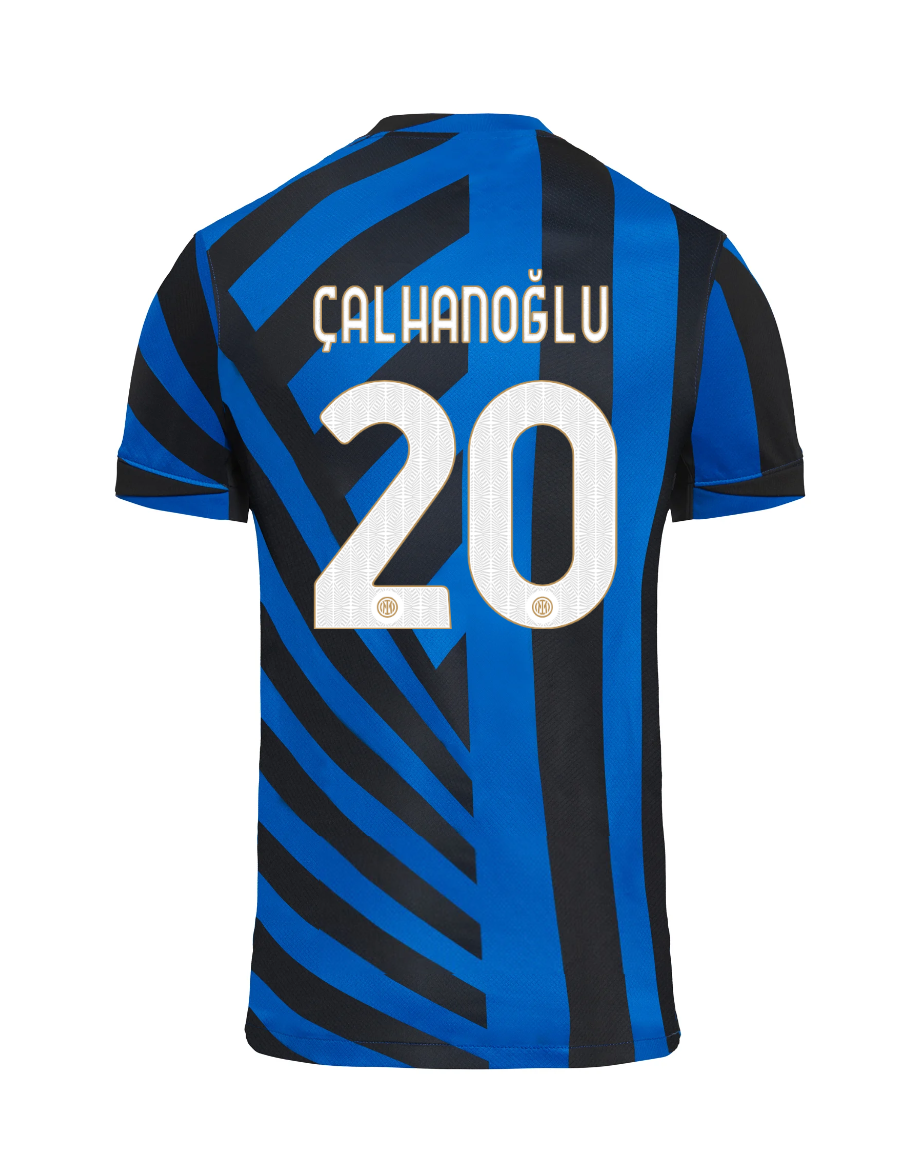 Inter Milan's 24-25 Season Home Jersey Featuring ÇALHANOĞLU with Number 20