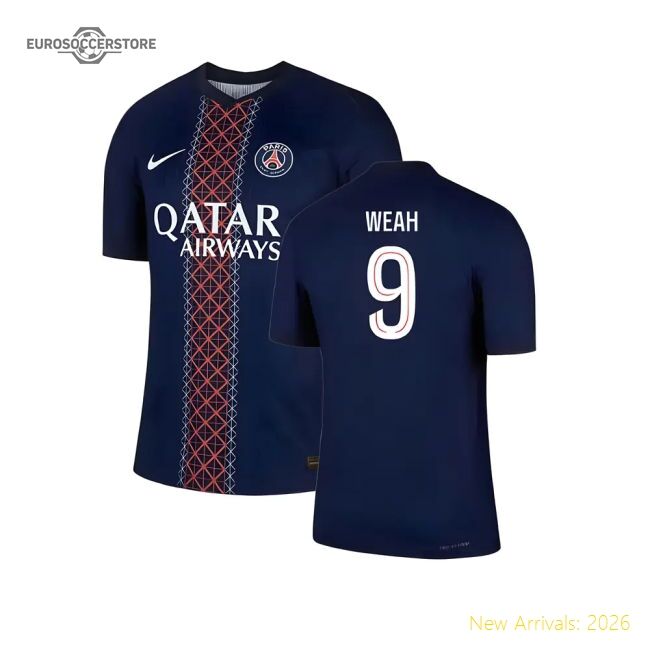 Fan-Favorite 2025-2026 Psg Home Dri-Fit Adv Authentic Shirt (Weah 9)