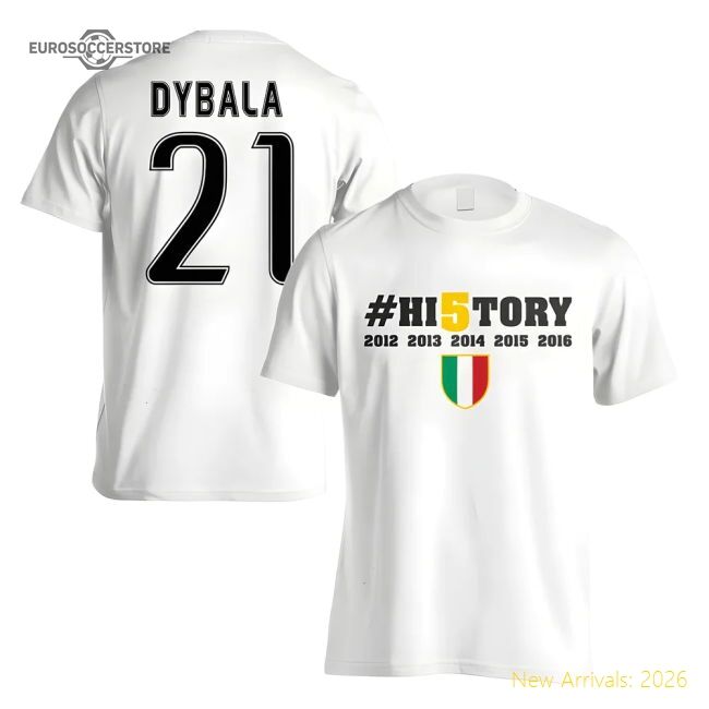 Trending Juventus History Winners T-Shirt (Dybala 21) - White