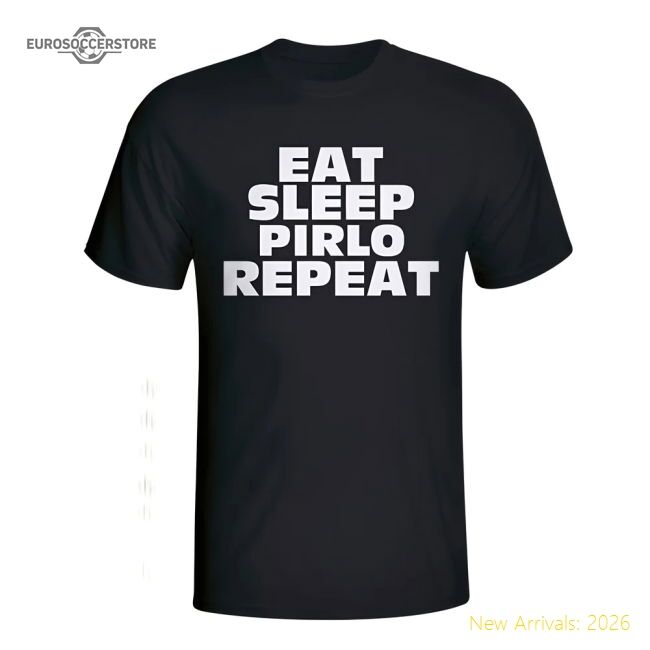 Eat Sleep Pirlo Repeat T-shirt (black) - Affordable - Supporter Edition