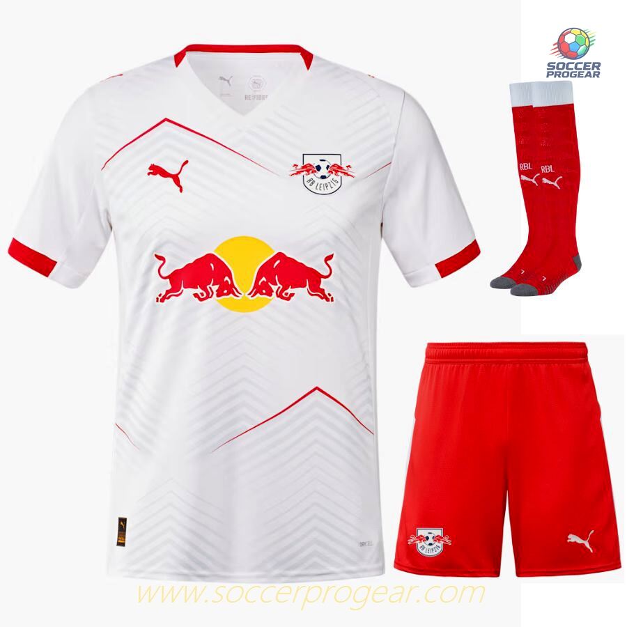 Red Bull Leipzig Youthren's Home Football Team Shirt Football Jersey 2025-2026 Season