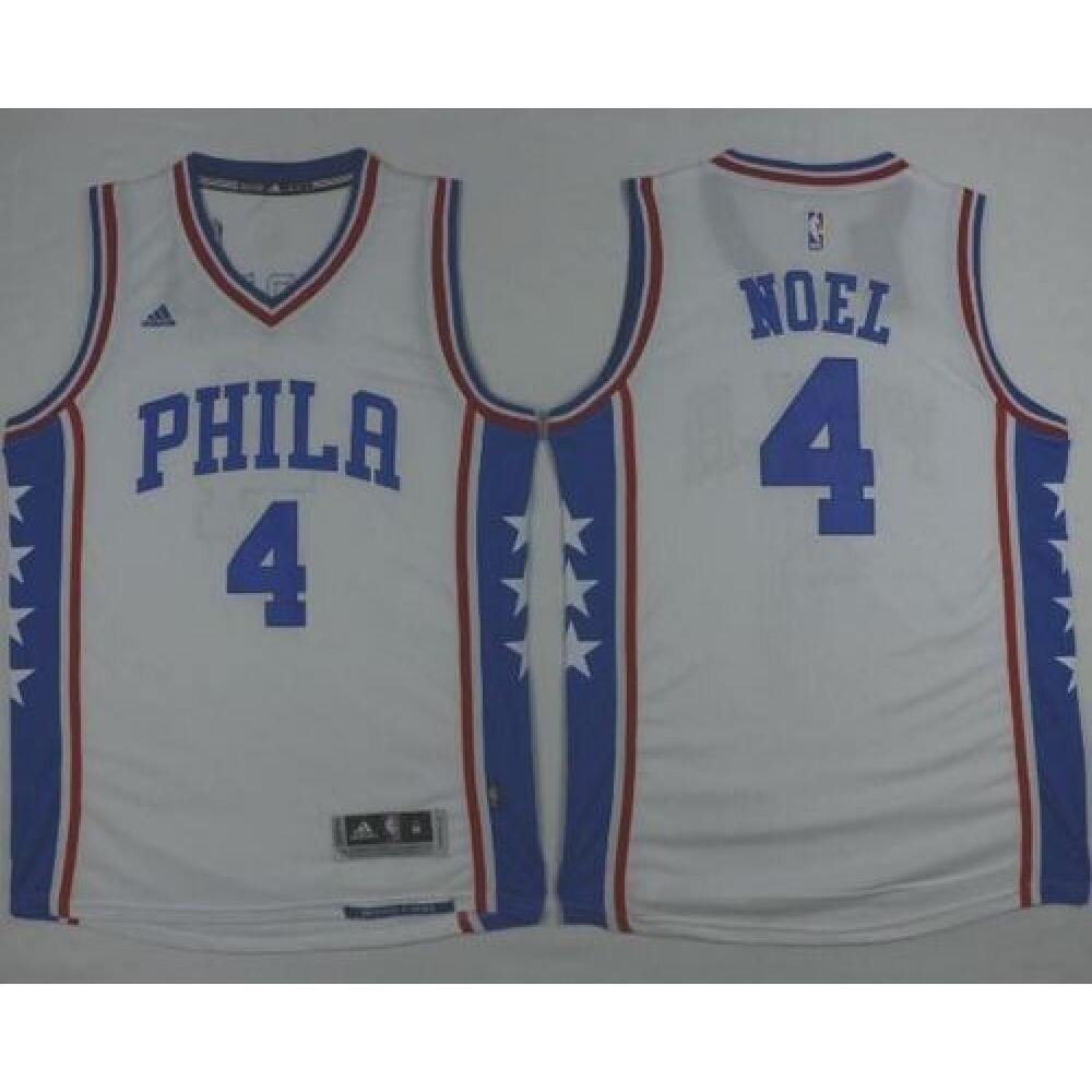 Revolution 30 76ers #4 Nerlens Noel White Stitched NBA Jersey