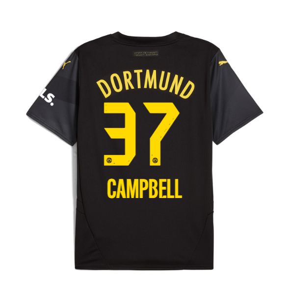 Campbell's Number 37 Away Jersey for Borussia Dortmund in the 24-25 Season