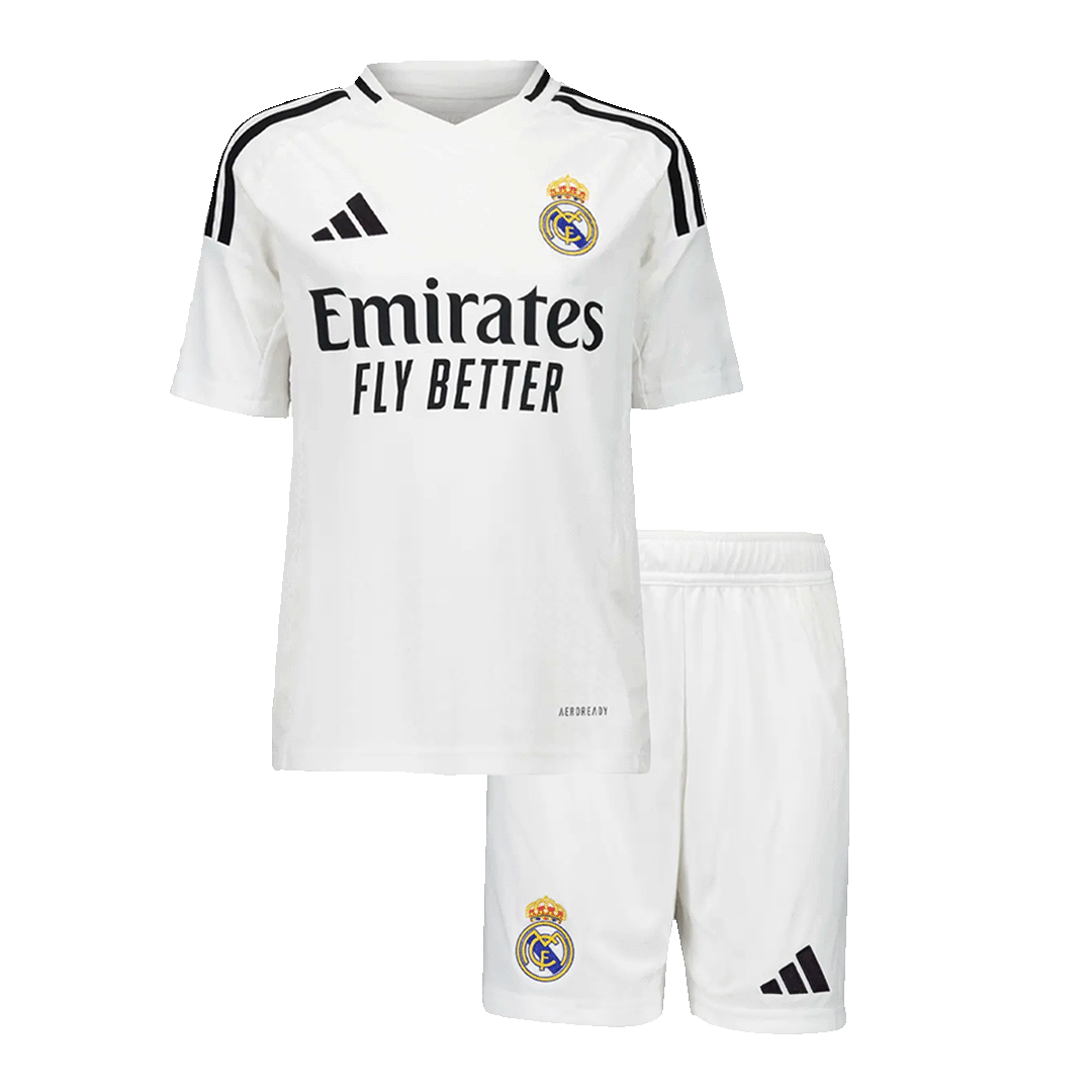 Kid's Real Madrid Home Soccer Jersey Kit(Jersey+Shorts) 2024/25Authent