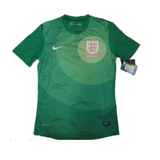 2013 England Goalkeeper Green Jersey Shirt - Official Replica 4443