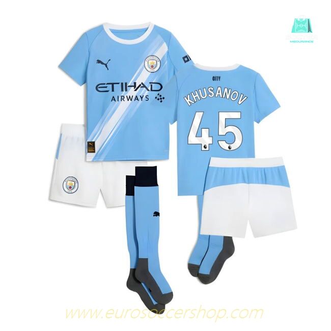 2025-2026 Man City Home Mini Kit (Khusanov 45)