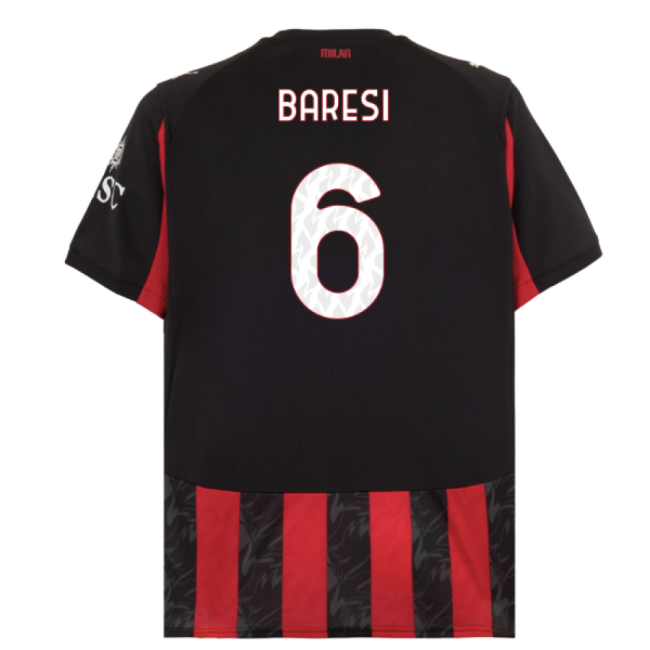 2025-2026 Ac Milan Home Shirt (baresi 6) - Fan Collection